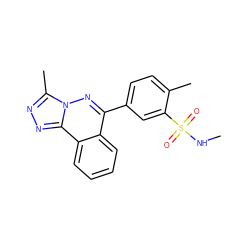 CNS(=O)(=O)c1cc(-c2nn3c(C)nnc3c3ccccc23)ccc1C ZINC000001431623