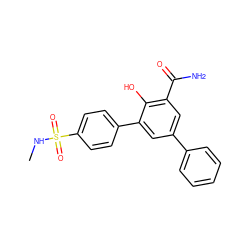 CNS(=O)(=O)c1ccc(-c2cc(-c3ccccc3)cc(C(N)=O)c2O)cc1 ZINC000028703842