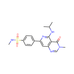 CNS(=O)(=O)c1ccc(-c2cc3ncn(C)c(=O)c3c(NC(C)C)n2)cc1 ZINC000115625363