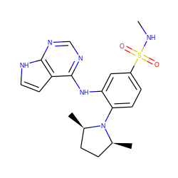 CNS(=O)(=O)c1ccc(N2[C@@H](C)CC[C@H]2C)c(Nc2ncnc3[nH]ccc23)c1 ZINC000204893080