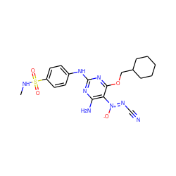 CNS(=O)(=O)c1ccc(Nc2nc(N)c(/[N+]([O-])=N/C#N)c(OCC3CCCCC3)n2)cc1 ZINC000096284201