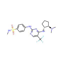 CNS(=O)(=O)c1ccc(Nc2ncc(C(F)(F)F)c(N[C@@H]3CCC[C@H]3N(C)C)n2)cc1 ZINC000040847257