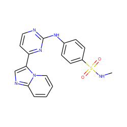 CNS(=O)(=O)c1ccc(Nc2nccc(-c3cnc4ccccn34)n2)cc1 ZINC000000590706