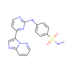 CNS(=O)(=O)c1ccc(Nc2nccc(-c3cnc4cccnn34)n2)cc1 ZINC000014945897