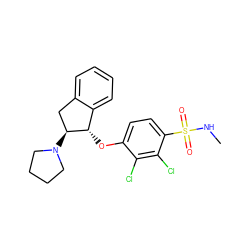 CNS(=O)(=O)c1ccc(O[C@H]2c3ccccc3C[C@@H]2N2CCCC2)c(Cl)c1Cl ZINC001772624717