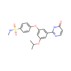 CNS(=O)(=O)c1ccc(Oc2cc(OC(C)C)cc(-c3nccc(=O)[nH]3)c2)cc1 ZINC000096273772