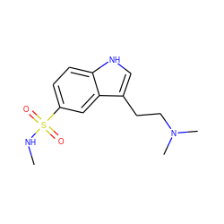 CNS(=O)(=O)c1ccc2[nH]cc(CCN(C)C)c2c1 ZINC000008377406