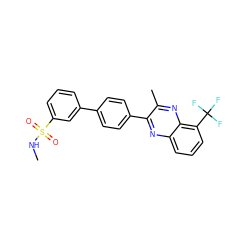 CNS(=O)(=O)c1cccc(-c2ccc(-c3nc4cccc(C(F)(F)F)c4nc3C)cc2)c1 ZINC000049115816