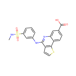 CNS(=O)(=O)c1cccc(Nc2nc3cc(C(=O)O)ccc3c3sccc23)c1 ZINC000167766629