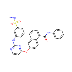 CNS(=O)(=O)c1cccc(Nc2nccc(Oc3ccc4c(C(=O)Nc5ccccc5)cccc4c3)n2)c1 ZINC000653801264