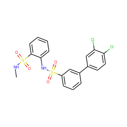 CNS(=O)(=O)c1ccccc1NS(=O)(=O)c1cccc(-c2ccc(Cl)c(Cl)c2)c1 ZINC000149071779