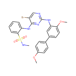 CNS(=O)(=O)c1ccccc1Nc1nc(Nc2cc(-c3ccc(OC)cc3)ccc2OC)ncc1Br ZINC000049722571