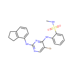 CNS(=O)(=O)c1ccccc1Nc1nc(Nc2cccc3c2CCC3)ncc1Br ZINC000045291586