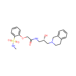 CNS(=O)(=O)c1ccccc1OCC(=O)NC[C@H](O)CN1CCc2ccccc2C1 ZINC000218917060