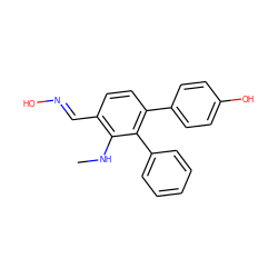 CNc1c(/C=N/O)ccc(-c2ccc(O)cc2)c1-c1ccccc1 ZINC000034633838