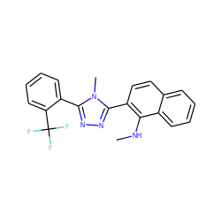 CNc1c(-c2nnc(-c3ccccc3C(F)(F)F)n2C)ccc2ccccc12 ZINC000029042893