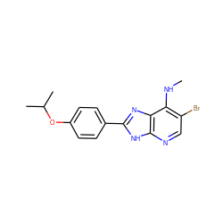 CNc1c(Br)cnc2[nH]c(-c3ccc(OC(C)C)cc3)nc12 ZINC000084597049