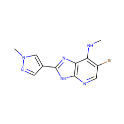 CNc1c(Br)cnc2[nH]c(-c3cnn(C)c3)nc12 ZINC000084604697