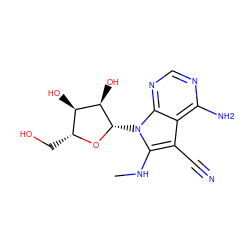 CNc1c(C#N)c2c(N)ncnc2n1[C@@H]1O[C@H](CO)[C@@H](O)[C@H]1O ZINC000653874524