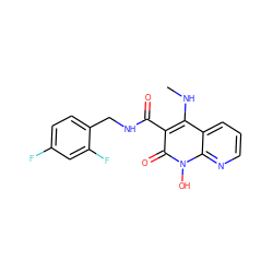 CNc1c(C(=O)NCc2ccc(F)cc2F)c(=O)n(O)c2ncccc12 ZINC000169352002