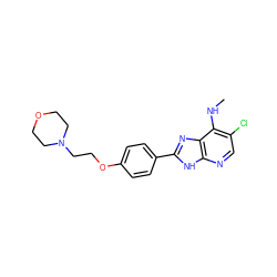 CNc1c(Cl)cnc2[nH]c(-c3ccc(OCCN4CCOCC4)cc3)nc12 ZINC000034097284