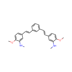 CNc1cc(/C=C/c2cccc(/C=C/c3ccc(OC)c(NC)c3)c2)ccc1OC ZINC000028949023