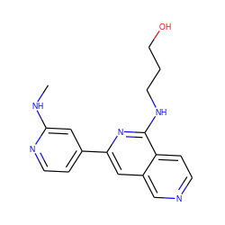 CNc1cc(-c2cc3cnccc3c(NCCCO)n2)ccn1 ZINC000058592587