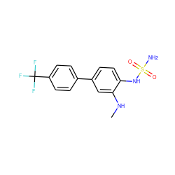 CNc1cc(-c2ccc(C(F)(F)F)cc2)ccc1NS(N)(=O)=O ZINC000053188626