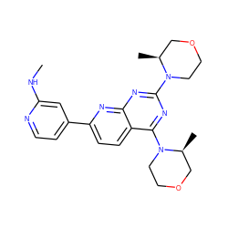 CNc1cc(-c2ccc3c(N4CCOC[C@@H]4C)nc(N4CCOC[C@@H]4C)nc3n2)ccn1 ZINC000139648419