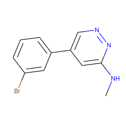 CNc1cc(-c2cccc(Br)c2)cnn1 ZINC000013673529