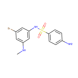 CNc1cc(Br)cc(NS(=O)(=O)c2ccc(N)cc2)c1 ZINC000026670456