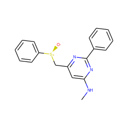 CNc1cc(C[S@+]([O-])c2ccccc2)nc(-c2ccccc2)n1 ZINC000001404353