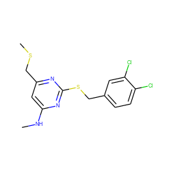 CNc1cc(CSC)nc(SCc2ccc(Cl)c(Cl)c2)n1 ZINC000001387634