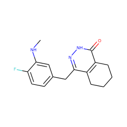 CNc1cc(Cc2n[nH]c(=O)c3c2CCCC3)ccc1F ZINC000148222463