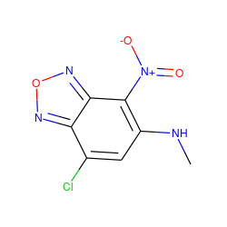 CNc1cc(Cl)c2nonc2c1[N+](=O)[O-] ZINC000004894752