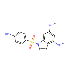 CNc1cc(NC)c2ccn(S(=O)(=O)c3ccc(N)cc3)c2c1 ZINC000028529583