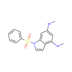 CNc1cc(NC)c2ccn(S(=O)(=O)c3ccccc3)c2c1 ZINC000028529300