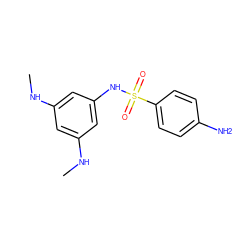 CNc1cc(NC)cc(NS(=O)(=O)c2ccc(N)cc2)c1 ZINC000026724364