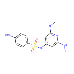 CNc1cc(NS(=O)(=O)c2ccc(N)cc2)cc(NC)n1 ZINC000036093353