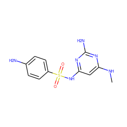 CNc1cc(NS(=O)(=O)c2ccc(N)cc2)nc(N)n1 ZINC000026724954