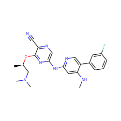 CNc1cc(Nc2cnc(C#N)c(O[C@H](C)CN(C)C)n2)ncc1-c1cccc(F)c1 ZINC000095558600