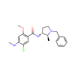 CNc1cc(OC)c(C(=O)N[C@@H]2CCN(Cc3ccccc3)[C@H]2C)cc1Cl ZINC000003874491