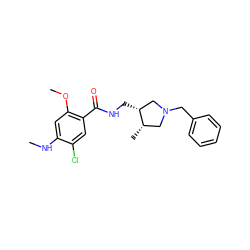 CNc1cc(OC)c(C(=O)NC[C@@H]2CN(Cc3ccccc3)C[C@@H]2C)cc1Cl ZINC000027987407