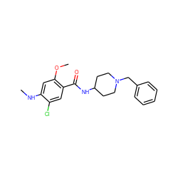 CNc1cc(OC)c(C(=O)NC2CCN(Cc3ccccc3)CC2)cc1Cl ZINC000013553252