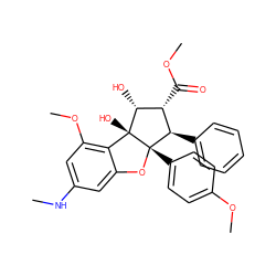 CNc1cc(OC)c2c(c1)O[C@@]1(c3ccc(OC)cc3)[C@H](c3ccccc3)[C@@H](C(=O)OC)[C@@H](O)[C@@]21O ZINC000095553744