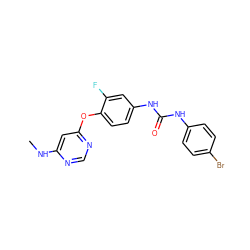 CNc1cc(Oc2ccc(NC(=O)Nc3ccc(Br)cc3)cc2F)ncn1 ZINC001772657309