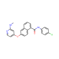 CNc1cc(Oc2ccc3c(C(=O)Nc4ccc(Cl)cc4)cccc3c2)ccn1 ZINC000029135032