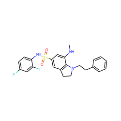 CNc1cc(S(=O)(=O)Nc2ccc(F)cc2F)cc2c1N(CCc1ccccc1)CC2 ZINC000473134142