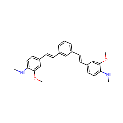 CNc1ccc(/C=C/c2cccc(/C=C/c3ccc(NC)c(OC)c3)c2)cc1OC ZINC000028949015