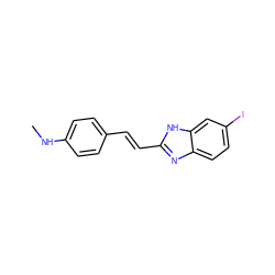 CNc1ccc(/C=C/c2nc3ccc(I)cc3[nH]2)cc1 ZINC000096270540